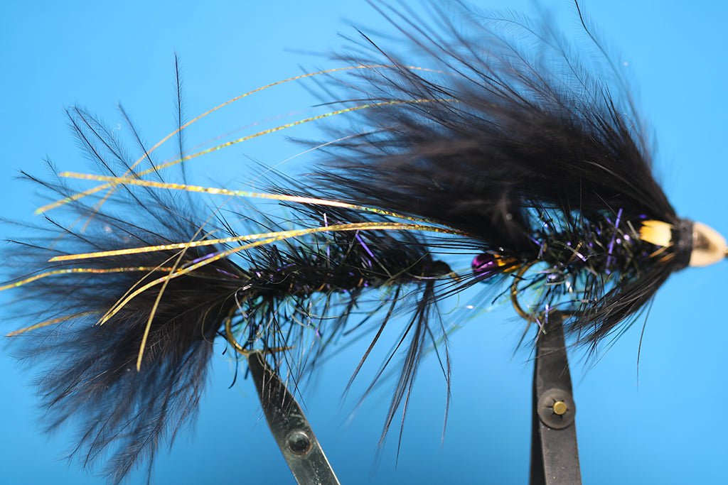 Articulated Black Lace with Jungle Cock Eyes