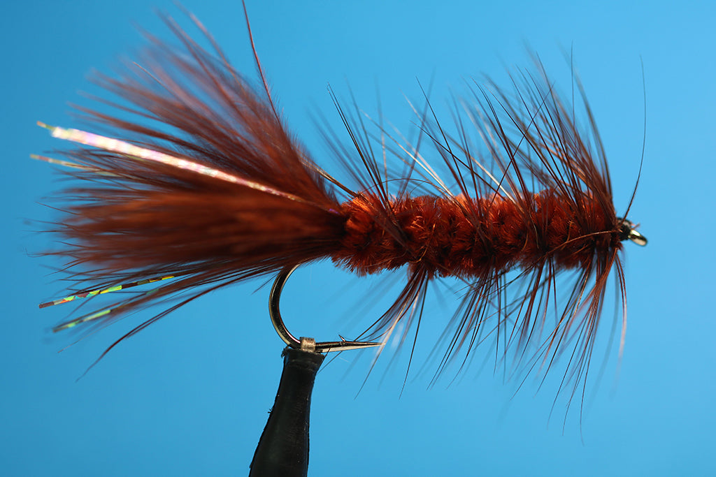 Brown Woolly Bugger with Flash