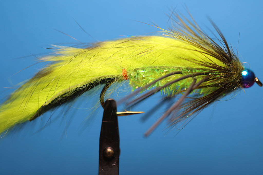 Chartreuse Estaz Zirdle Bug, With Rainbow Bead