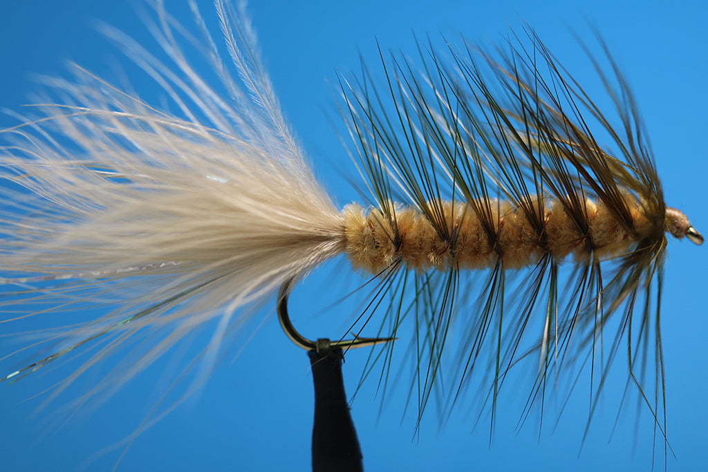 Tan and Olive Woolly Bugger with Flash