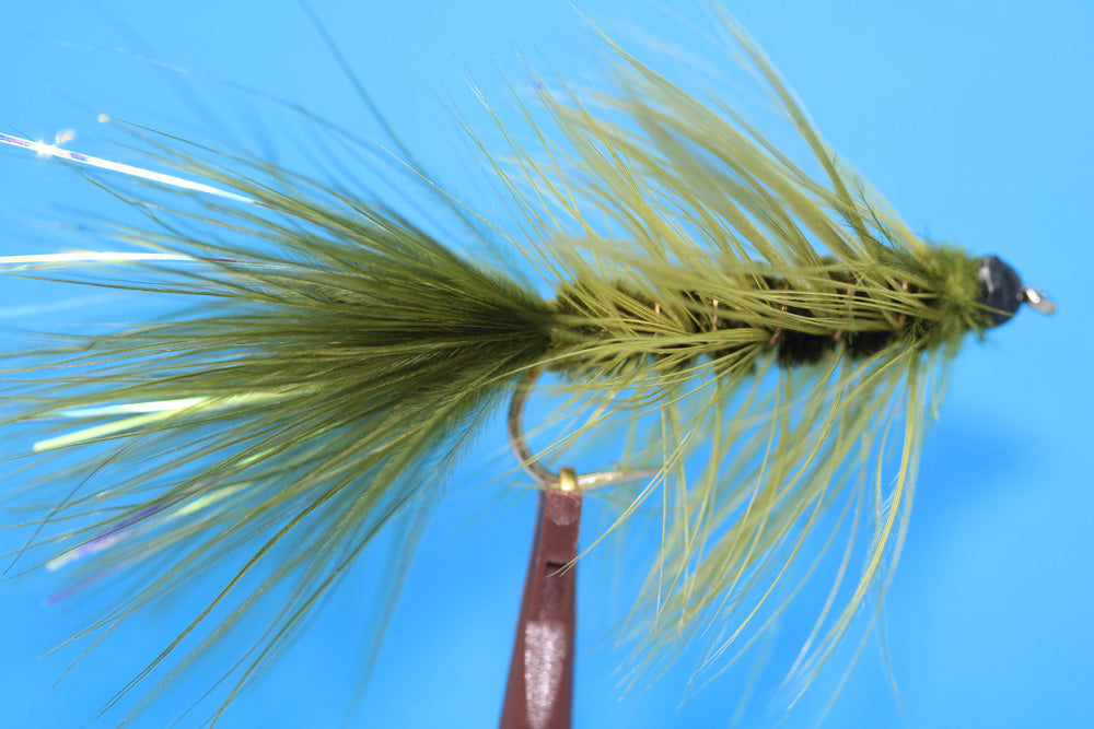 Olive Flash-a-Bugger, Tungsten Bead